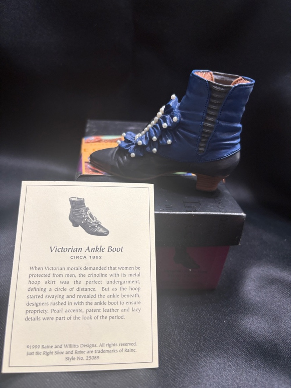 Just The Right Shoe Blue and Black Ankle Boots - Picture 2 of 5
